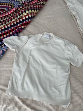 Kersh cotton silk blend knit top
